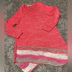 Soft Surroundings Coral Open-Knit Sweater Top